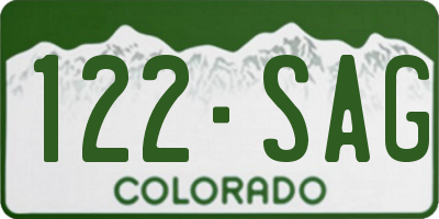 CO license plate 122SAG
