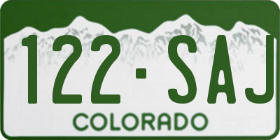 CO license plate 122SAJ