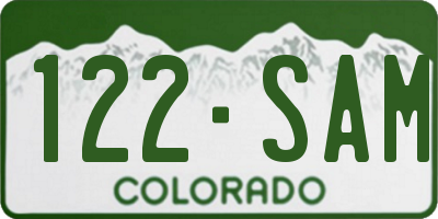 CO license plate 122SAM