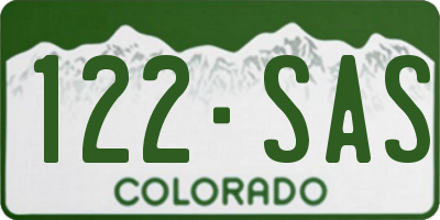 CO license plate 122SAS