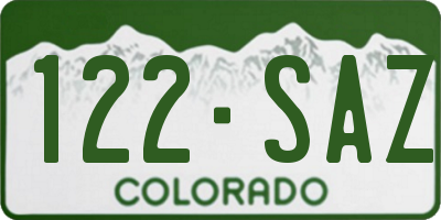 CO license plate 122SAZ