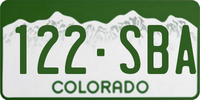 CO license plate 122SBA