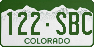 CO license plate 122SBC