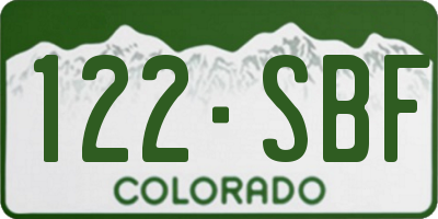 CO license plate 122SBF