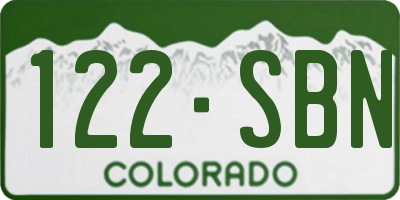 CO license plate 122SBN