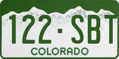 CO license plate 122SBT