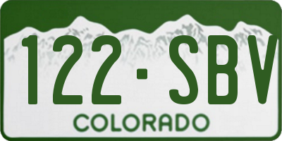 CO license plate 122SBV