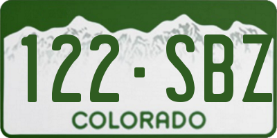 CO license plate 122SBZ