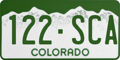 CO license plate 122SCA