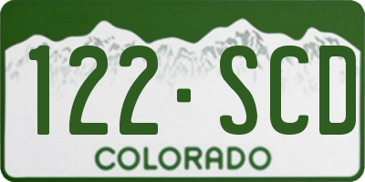 CO license plate 122SCD