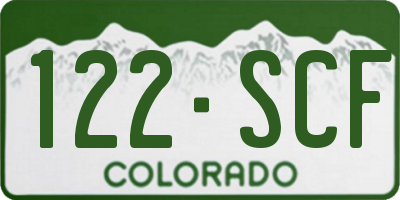 CO license plate 122SCF