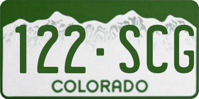 CO license plate 122SCG