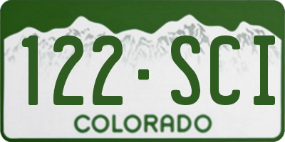 CO license plate 122SCI