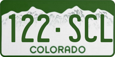 CO license plate 122SCL