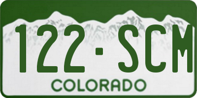 CO license plate 122SCM
