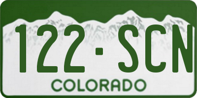 CO license plate 122SCN