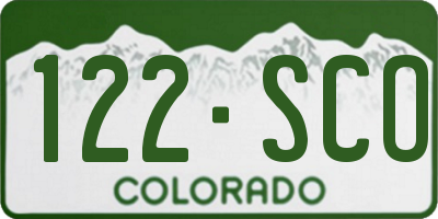 CO license plate 122SCO