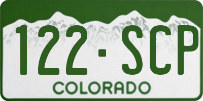 CO license plate 122SCP