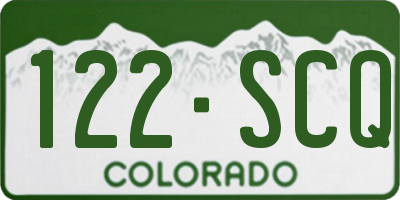 CO license plate 122SCQ