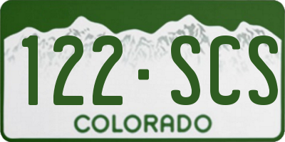 CO license plate 122SCS