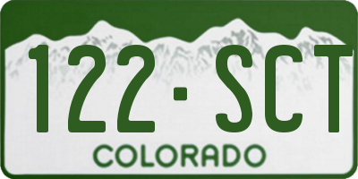 CO license plate 122SCT
