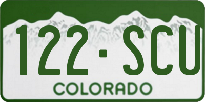 CO license plate 122SCU