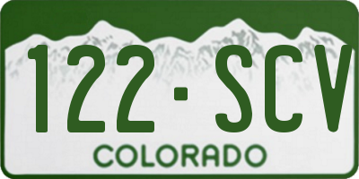 CO license plate 122SCV