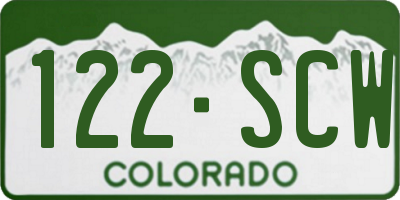 CO license plate 122SCW