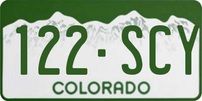 CO license plate 122SCY