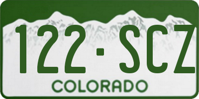 CO license plate 122SCZ