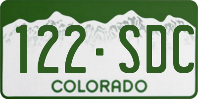 CO license plate 122SDC