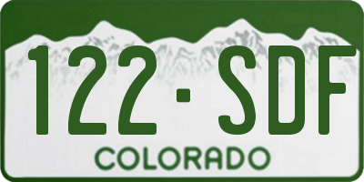 CO license plate 122SDF
