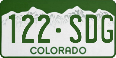 CO license plate 122SDG