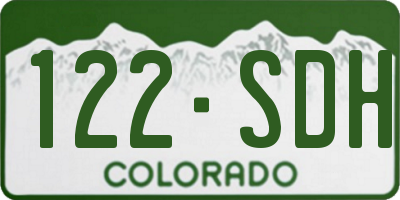 CO license plate 122SDH