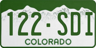 CO license plate 122SDI