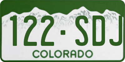 CO license plate 122SDJ