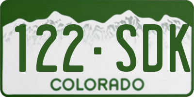 CO license plate 122SDK