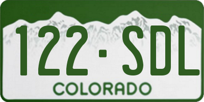 CO license plate 122SDL