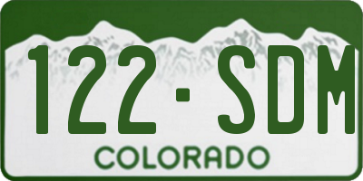 CO license plate 122SDM