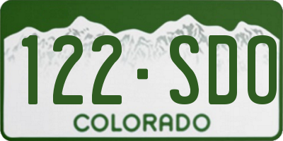 CO license plate 122SDO