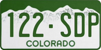 CO license plate 122SDP
