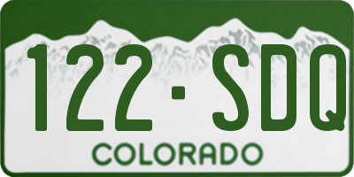 CO license plate 122SDQ