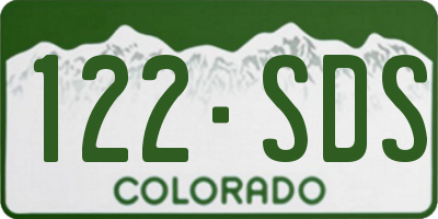 CO license plate 122SDS