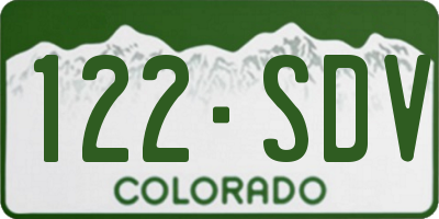 CO license plate 122SDV