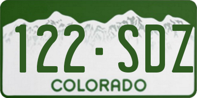 CO license plate 122SDZ