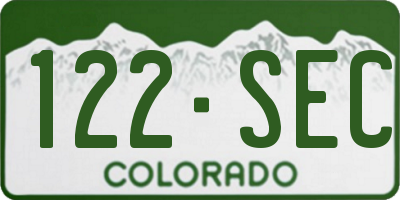 CO license plate 122SEC
