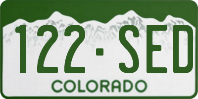 CO license plate 122SED
