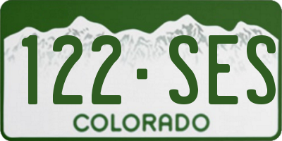 CO license plate 122SES