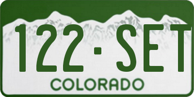 CO license plate 122SET