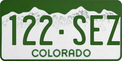CO license plate 122SEZ